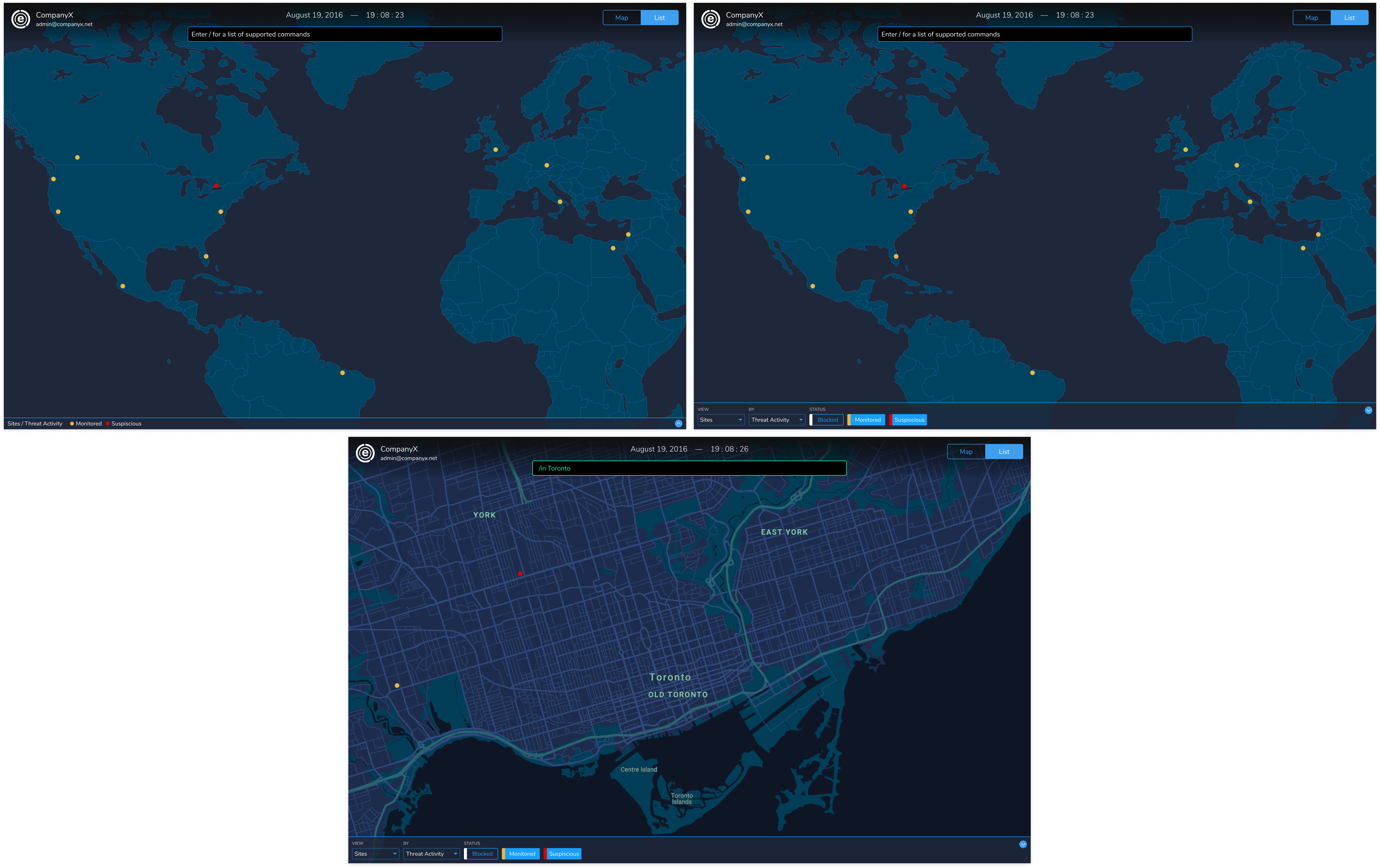 DNS Edge's map view